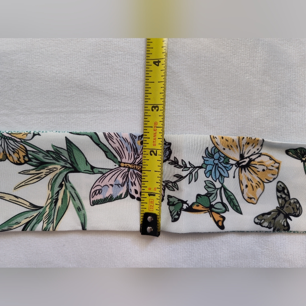 Christian Dior Mitzah Twilly Butterfly Floral Silk Scarf Skinny Bandeau NWT NIB - Picture 4 of 7